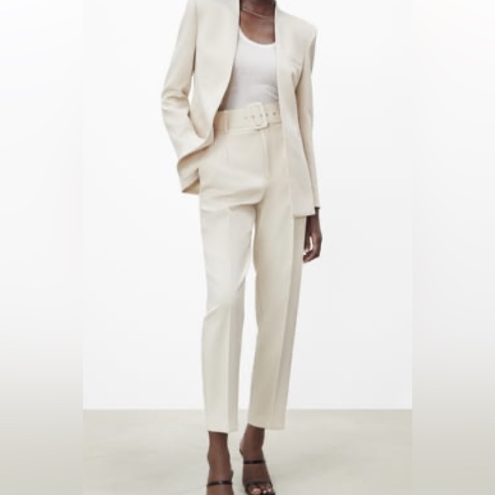 ZARA PANTS WITH FABRIC-COVERED BELT